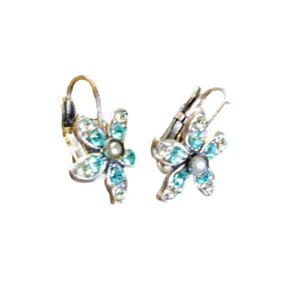 Sea stars blue sparkling dangling earrings Mermaid - Picture 1 of 6